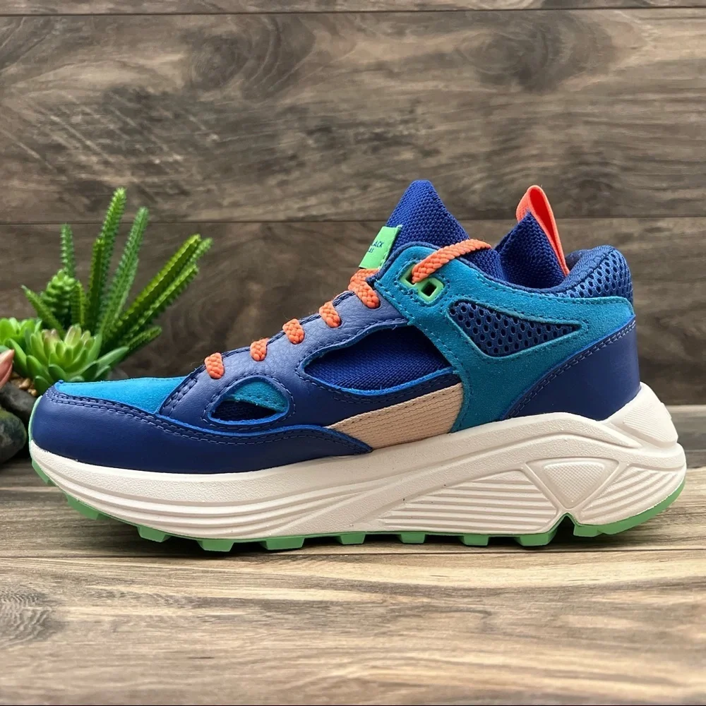 NIB Brandblack Aura 421BB Athletic Sneaker Running Shoes Blue Orange 8 39
